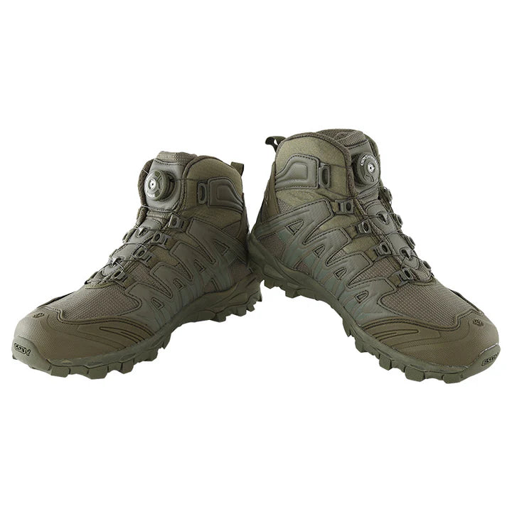 Gear Up for Adventure with Men's Waterproof Mid-top Automatic Knob Buckle All-Terrain Hiking Boots