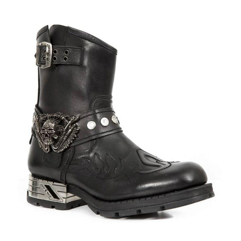WildKing Men's Retro Short Boots Motorcycle Punk Shoes 5006: Bold Style Meets Rugged Performance