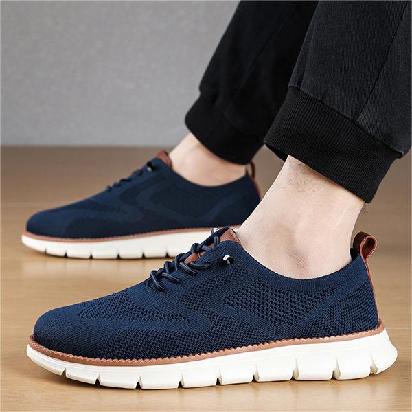 Wildking Men's Casual Lace-Up Breathable Mesh Loafers D3001