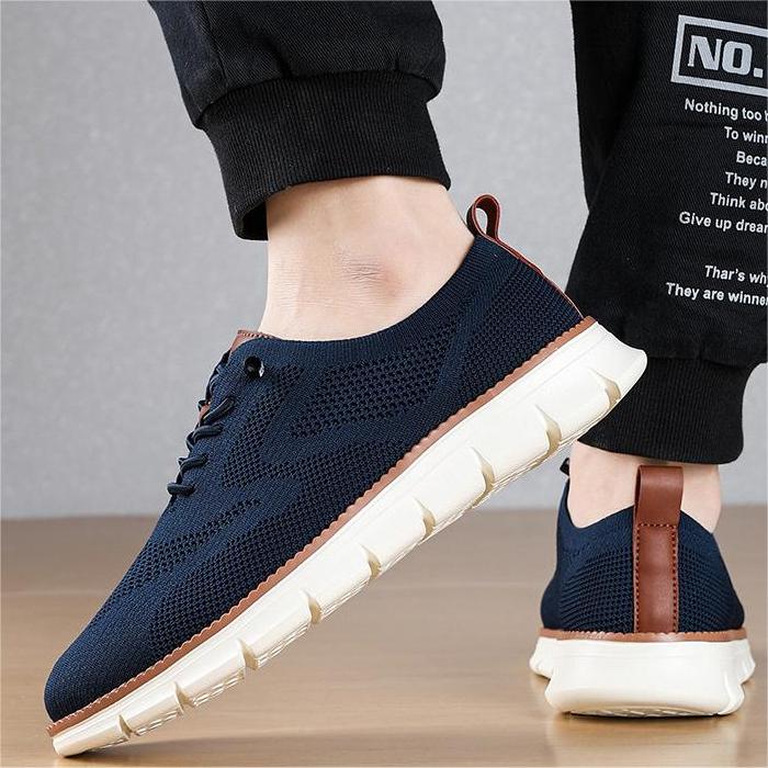 Wildking Men's Casual Lace-Up Breathable Mesh Loafers D3001
