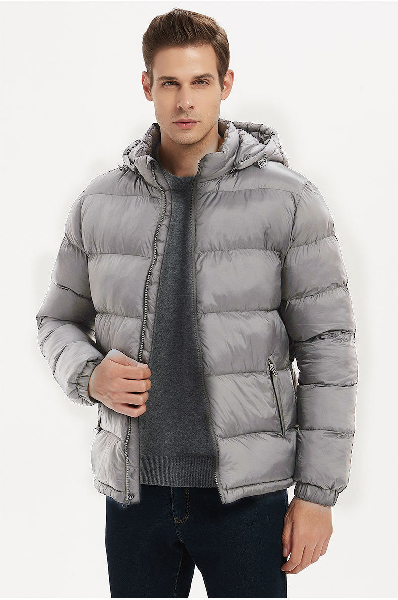 Wildking Men's Winter Thickened and Warm Removable Hooded Cotton Coat T507