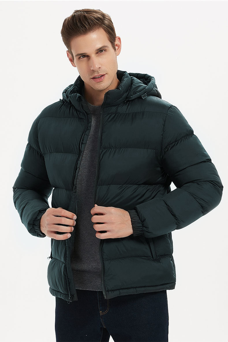Wildking Men's Winter Thickened and Warm Removable Hooded Cotton Coat T507