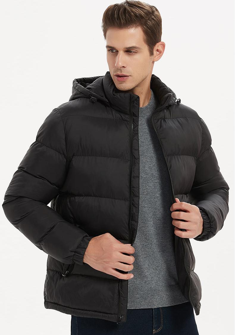 Wildking Men's Winter Thickened and Warm Removable Hooded Cotton Coat T507