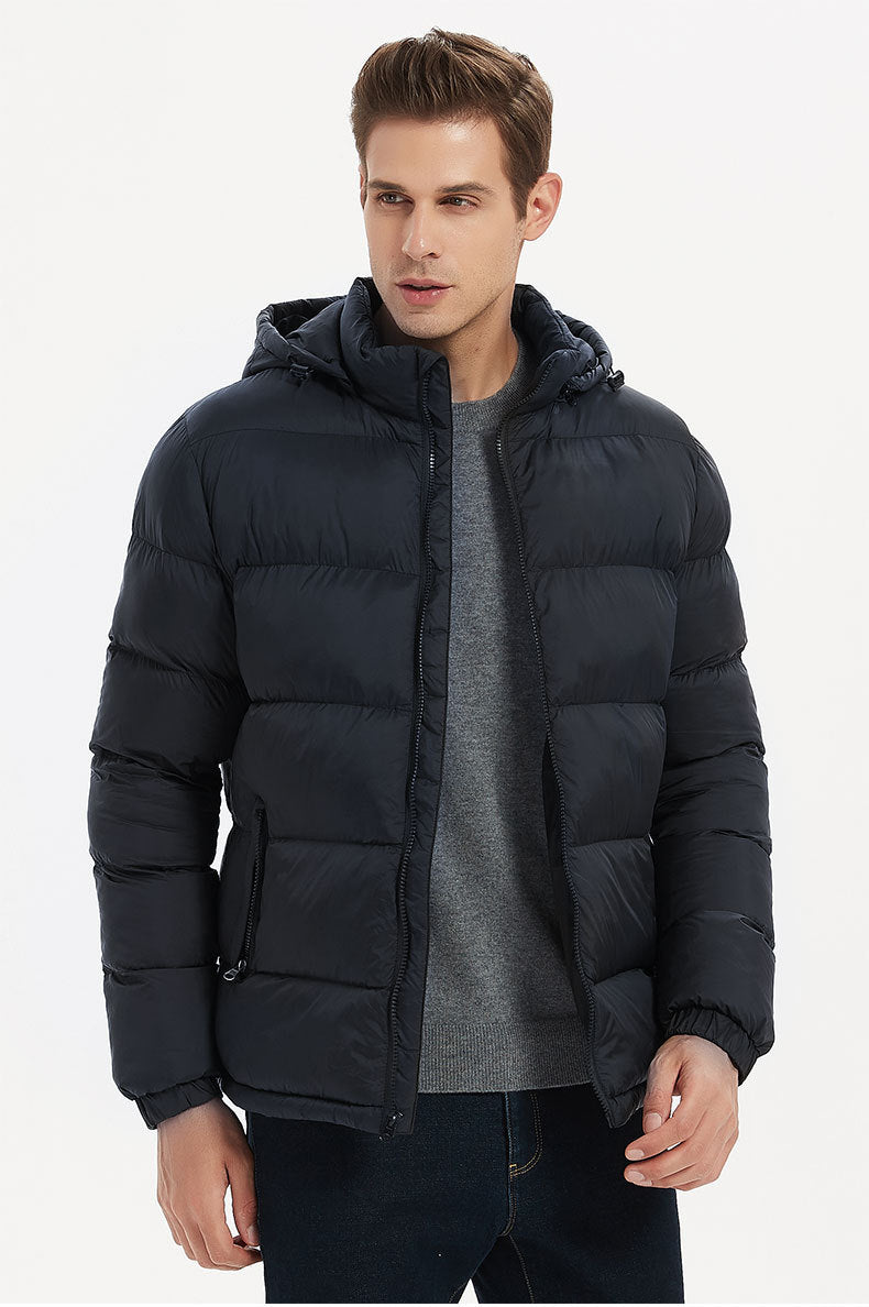 Wildking Men's Winter Thickened and Warm Removable Hooded Cotton Coat T507