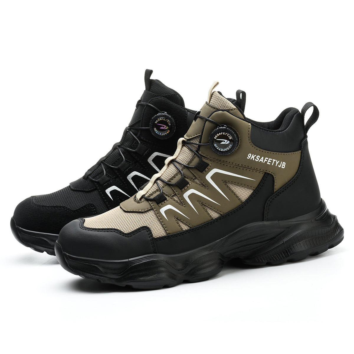 WildKing Men's Steel Toe Safety Boots with Dial Closure – Non-Slip Puncture-Resistant Work Boots R061