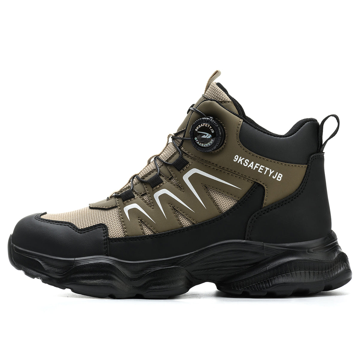 WildKing Men's Steel Toe Safety Boots with Dial Closure – Non-Slip Puncture-Resistant Work Boots R061