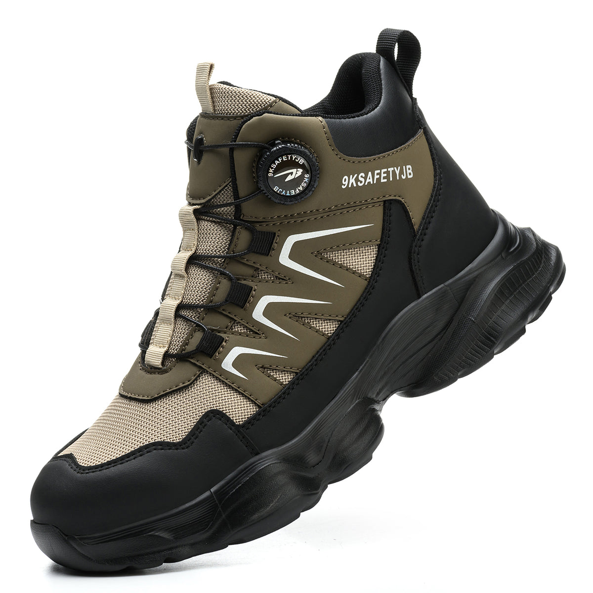 WildKing Men's Steel Toe Safety Boots with Dial Closure – Non-Slip Puncture-Resistant Work Boots R061
