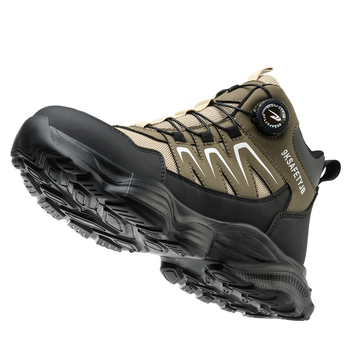 WildKing Men's Steel Toe Safety Boots with Dial Closure – Non-Slip Puncture-Resistant Work Boots R061