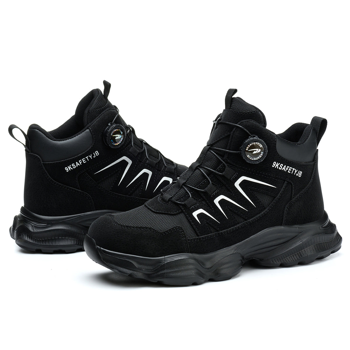WildKing Men's Steel Toe Safety Boots with Dial Closure – Non-Slip Puncture-Resistant Work Boots R061