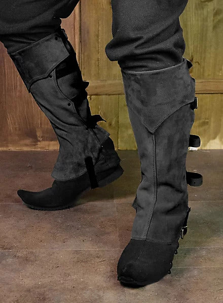 Medieval Leg Warmers - Pirate & Renaissance Faux Suede Steampunk Boot Covers