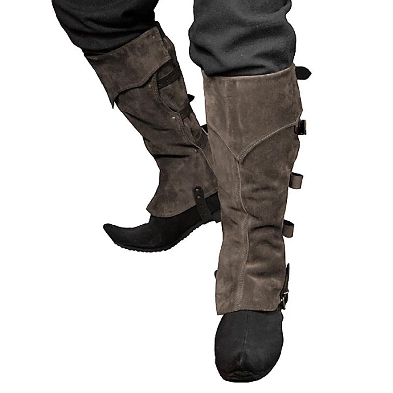 Medieval Leg Warmers - Pirate & Renaissance Faux Suede Steampunk Boot Covers