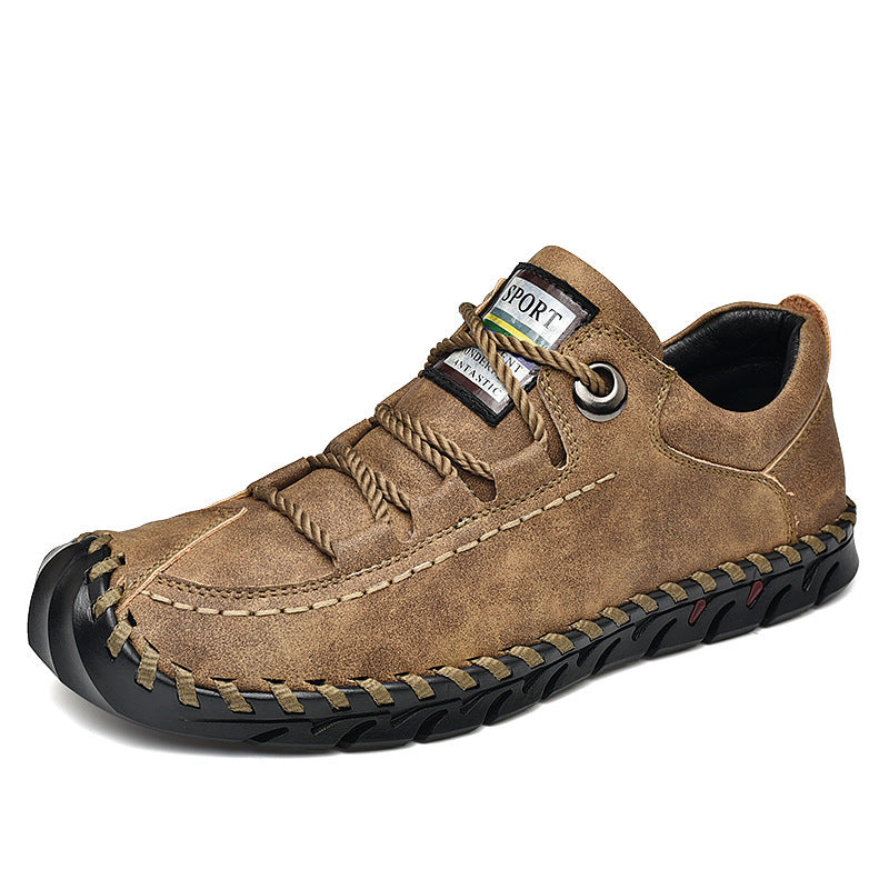 Men's Breathable Leather Outdoor Casual Walking Shoes