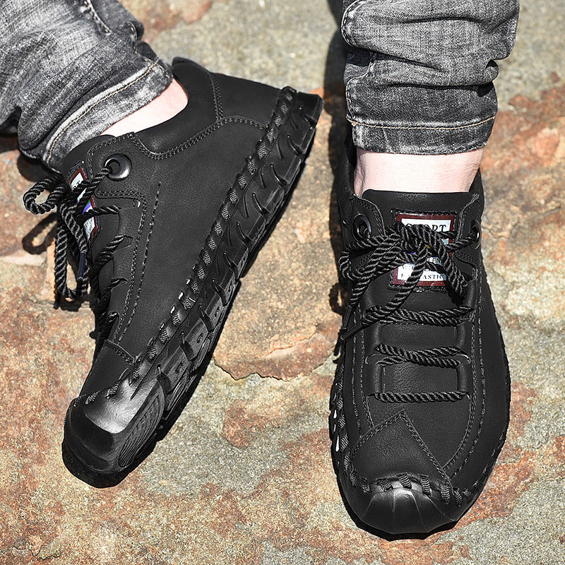 Men's Breathable Leather Outdoor Casual Walking Shoes