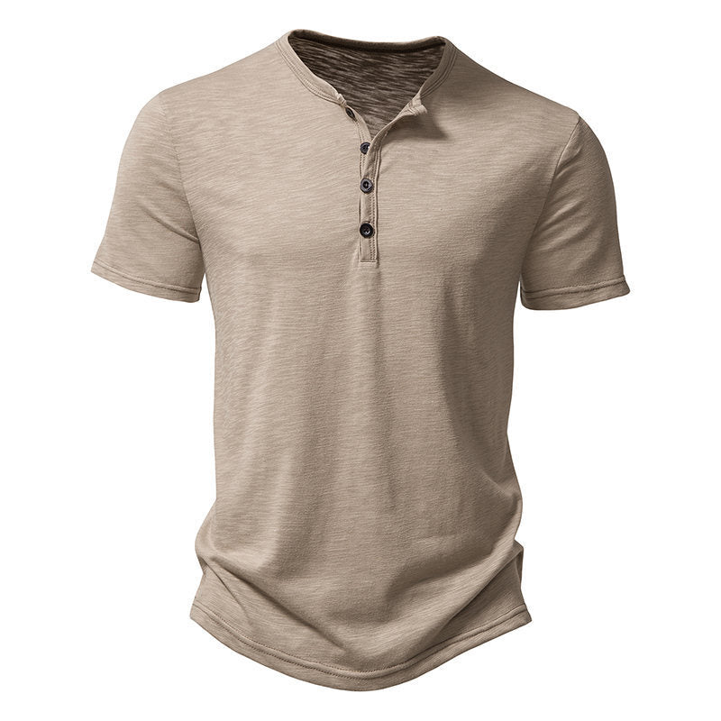 Men's Cotton Casual Solid Color Polo Short Sleeves
