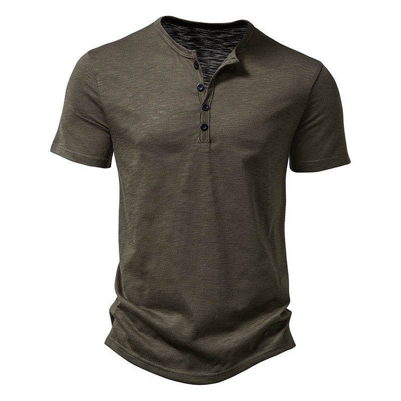 Men's Cotton Casual Solid Color Polo Short Sleeves