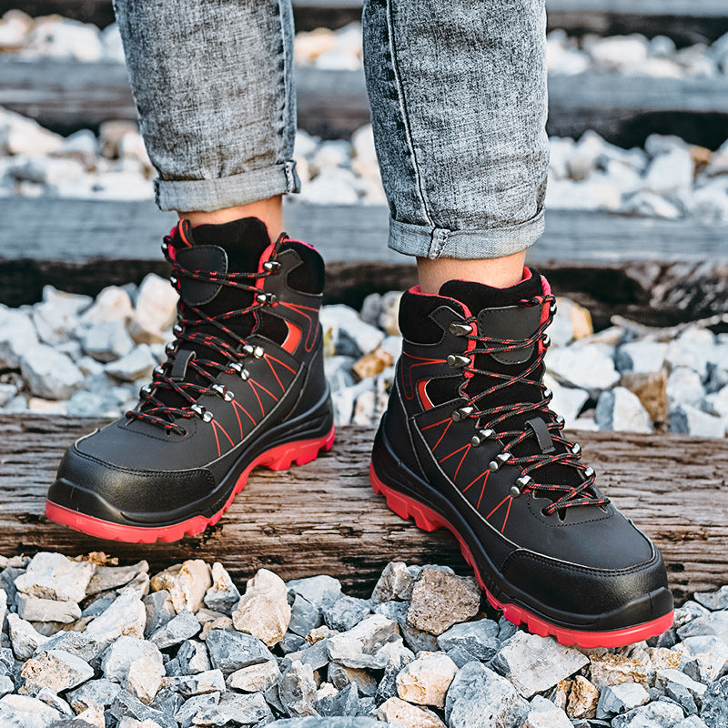 Wildking Men's Steel Toe Slip Resistant Puncture Proof Construction Work Boots B3078