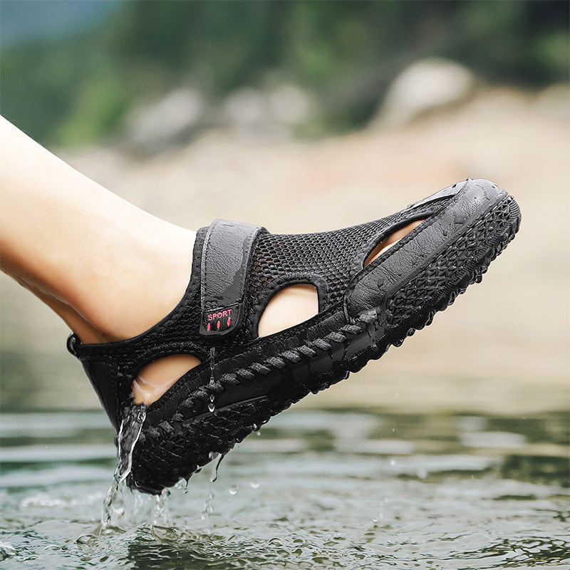 Men's Toe-Cap Breathable Hollow Mesh Water Shoe