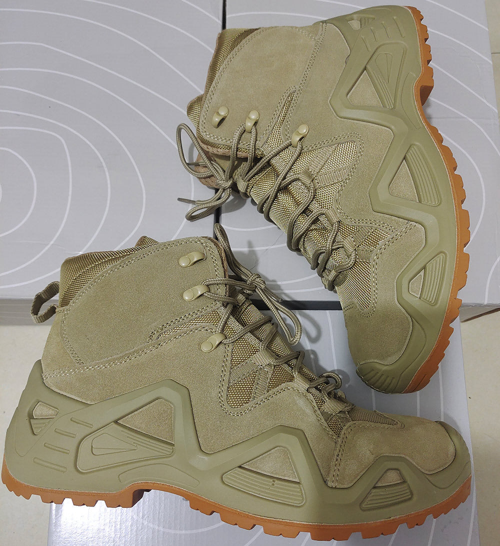 Men's Waterproof Mid Top Automatic Knob Buckle All-Terrain Tactical Boots C2007