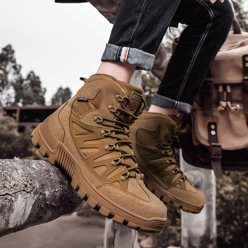 Wildking Men's Waterproof Mid Top Automatic Knob Buckle All-Terrain Boots B5025