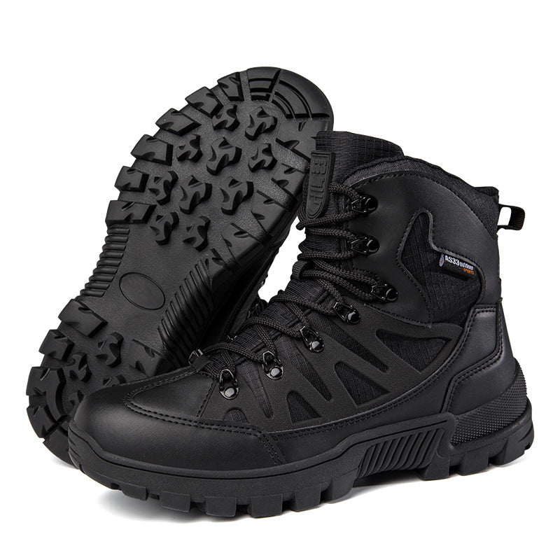 Wildking Men's Waterproof Mid Top Automatic Knob Buckle All-Terrain Boots B5025