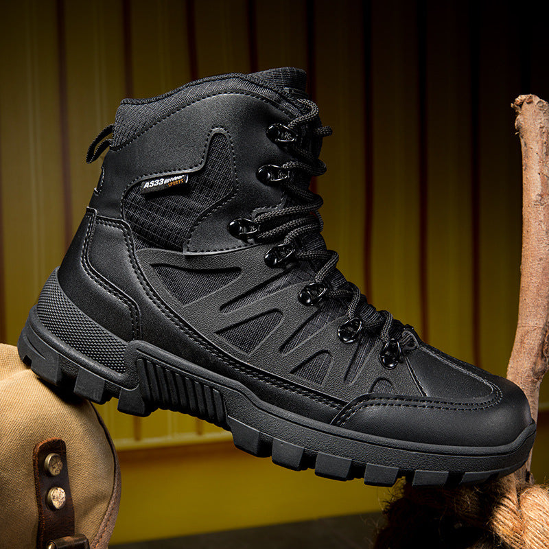 Wildking Men's Waterproof Mid Top Automatic Knob Buckle All-Terrain Boots B5025