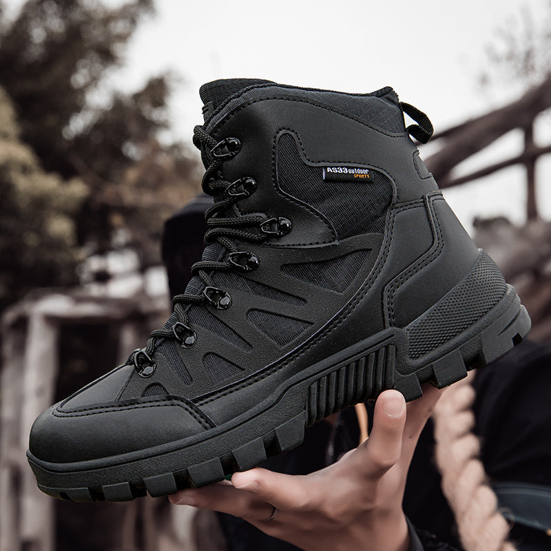 Wildking Men's Waterproof Mid Top Automatic Knob Buckle All-Terrain Boots B5025