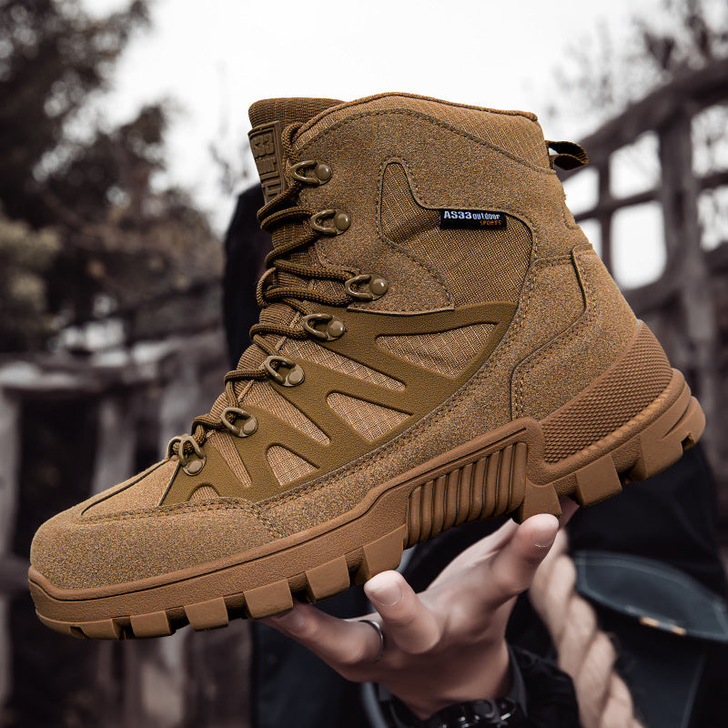 Wildking Men's Waterproof Mid Top Automatic Knob Buckle All-Terrain Boots B5025