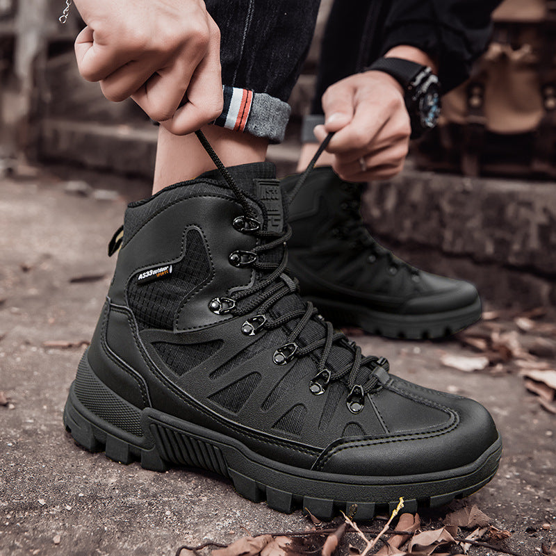 Wildking Men's Waterproof Mid Top Automatic Knob Buckle All-Terrain Boots B5025