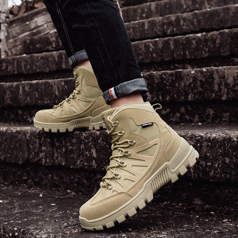 Wildking Men's Waterproof Mid Top Automatic Knob Buckle All-Terrain Boots B5025