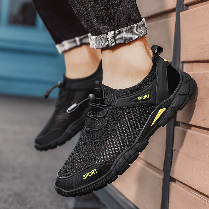 Men's Toe-Cap Breathable Hollow Mesh Walk Shoe