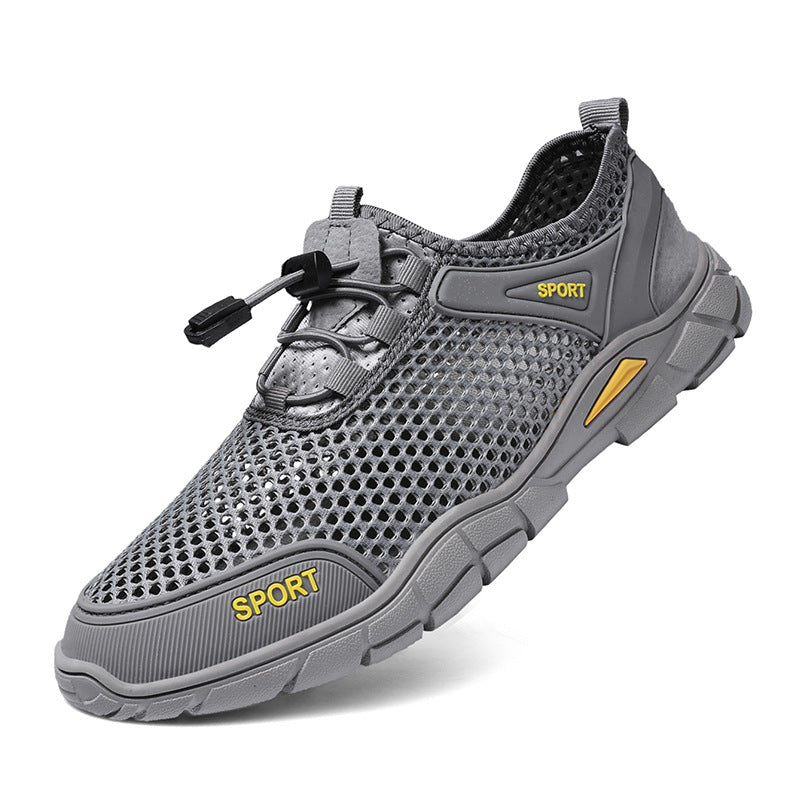 Men's Toe-Cap Breathable Hollow Mesh Walk Shoe