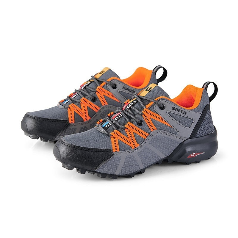 Men s Walking Hiking Shoes Lace Up Waterproof Running Shoes Cushioned Athletic Sneakers Red 8.5