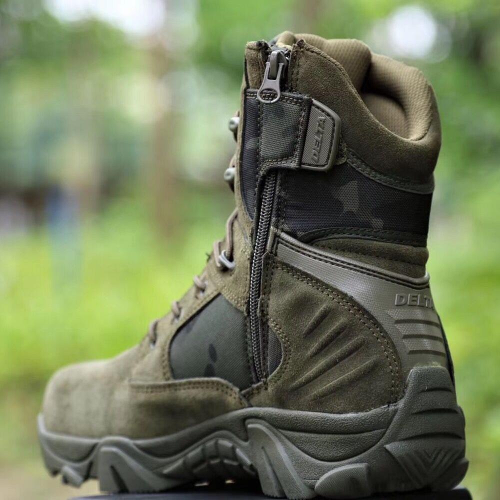 Wildking Men's High-Top Wear-Resistant Anti-Slip Off-Road Combat Boots A20-Green