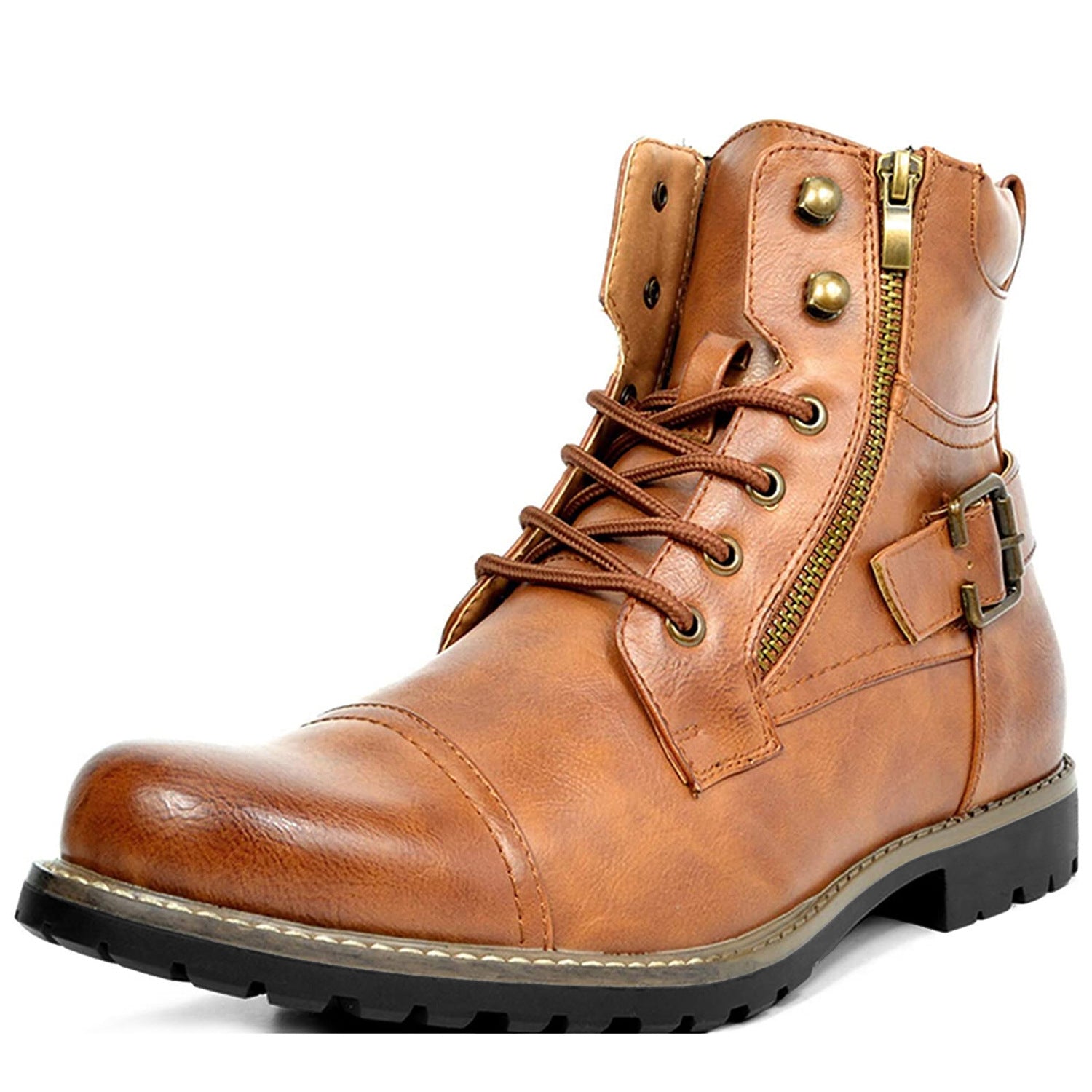 Wildking Men's Motorcycle Zipper Ankle Dress Boot 3009