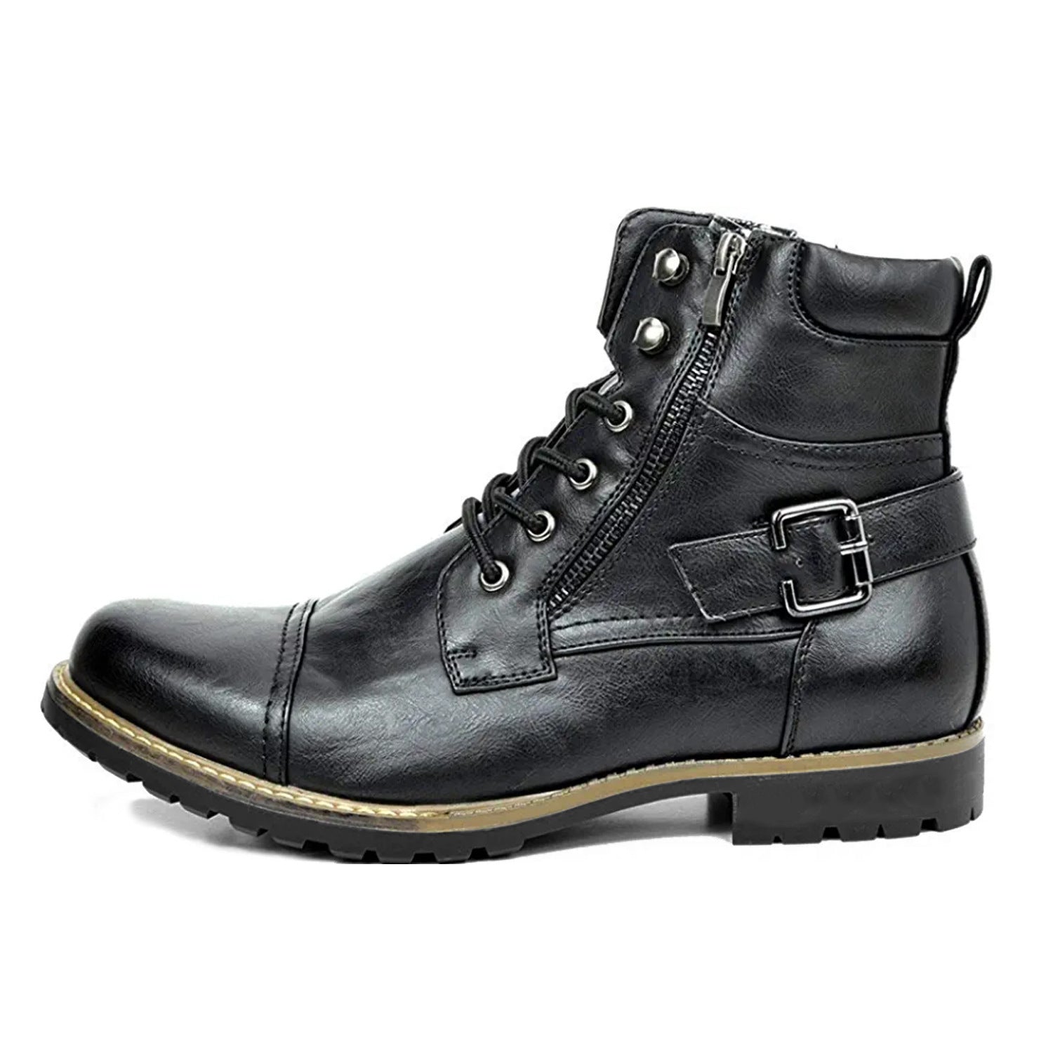 Wildking Men's Motorcycle Zipper Ankle Dress Boot 3009