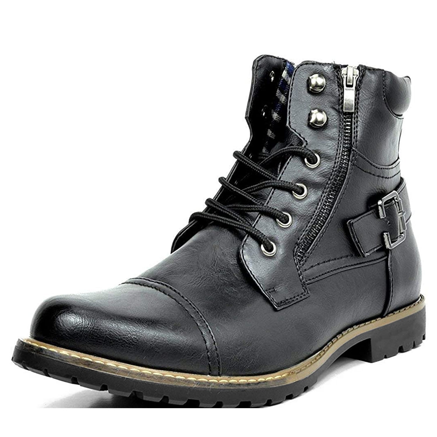 Wildking Men's Motorcycle Zipper Ankle Dress Boot 3009