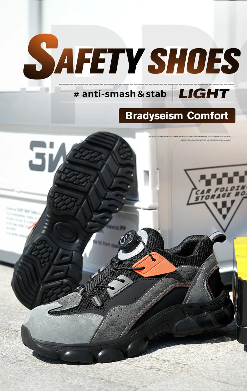 Wildking Rotating Buttons Boots Breathable Work Sneakers R020