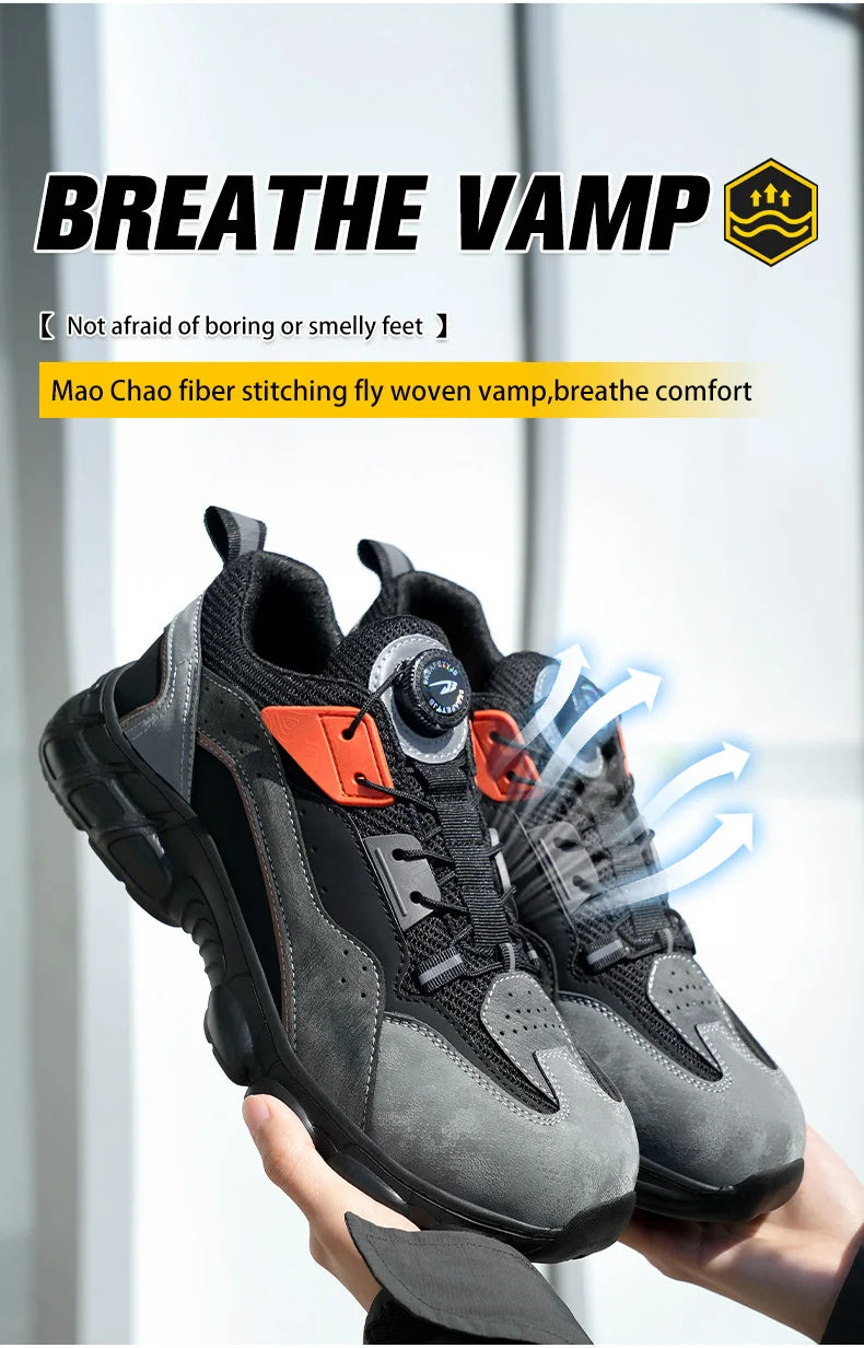 Wildking Rotating Buttons Boots Breathable Work Sneakers R020