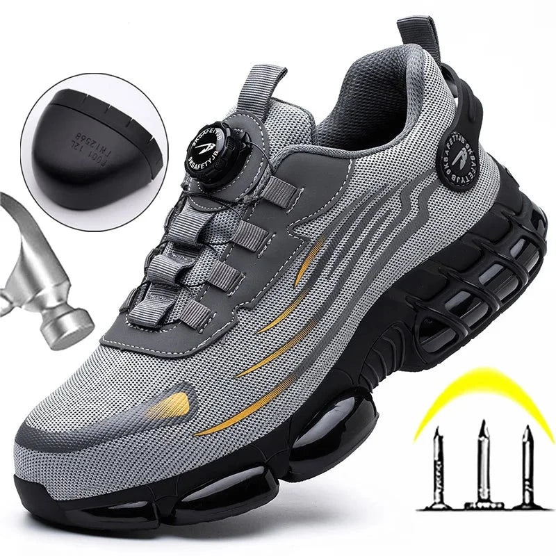 Wildking Rotating Button Safety Shoes Anti-smash Anti-puncture Work Shoes R001
