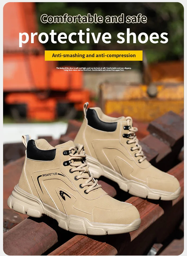 New Work Safety Boots Anti-smash Anti-puncture Steel Toe R019