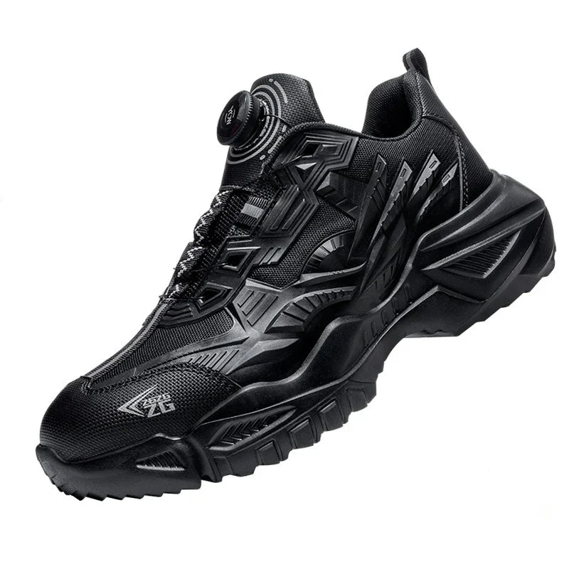 Wildking Safety Work Shoes Black Style Rotary Button R007