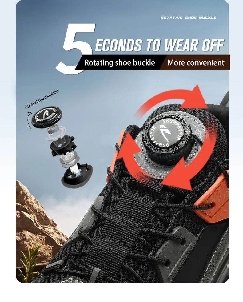 Wildking Rotating Buttons Boots Breathable Work Sneakers R020