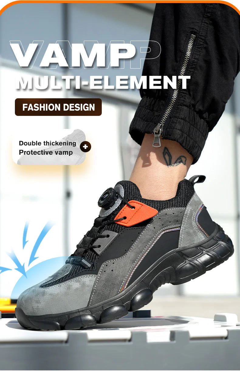 Wildking Rotating Buttons Boots Breathable Work Sneakers R020