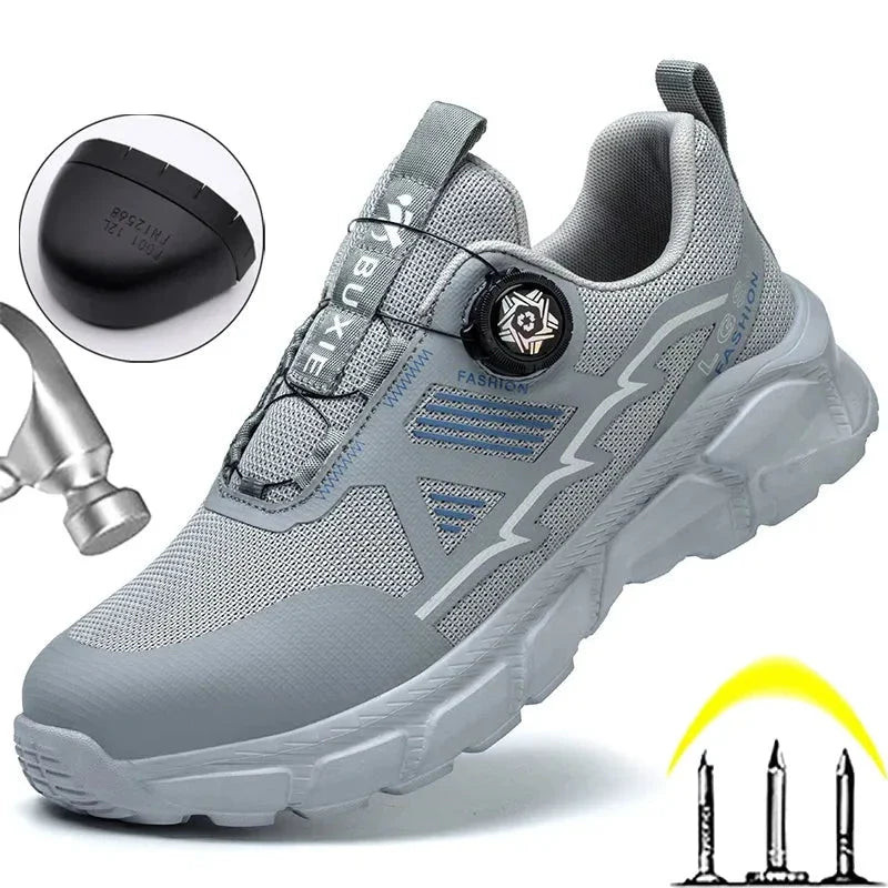 Wildking Rotating Button Safety Sneakers Steel Toe Puncture-Proof R011