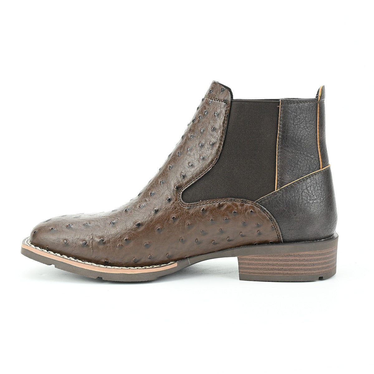 WildKing Men's Camel Pattern Chelsea Boots – Textured Ankle Boots B8026