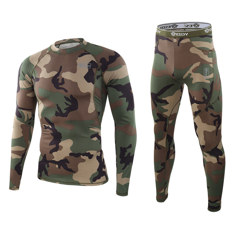 WildKing Men's Camo Thermal Quick-Drying Sweat-Wicking Underwear Set