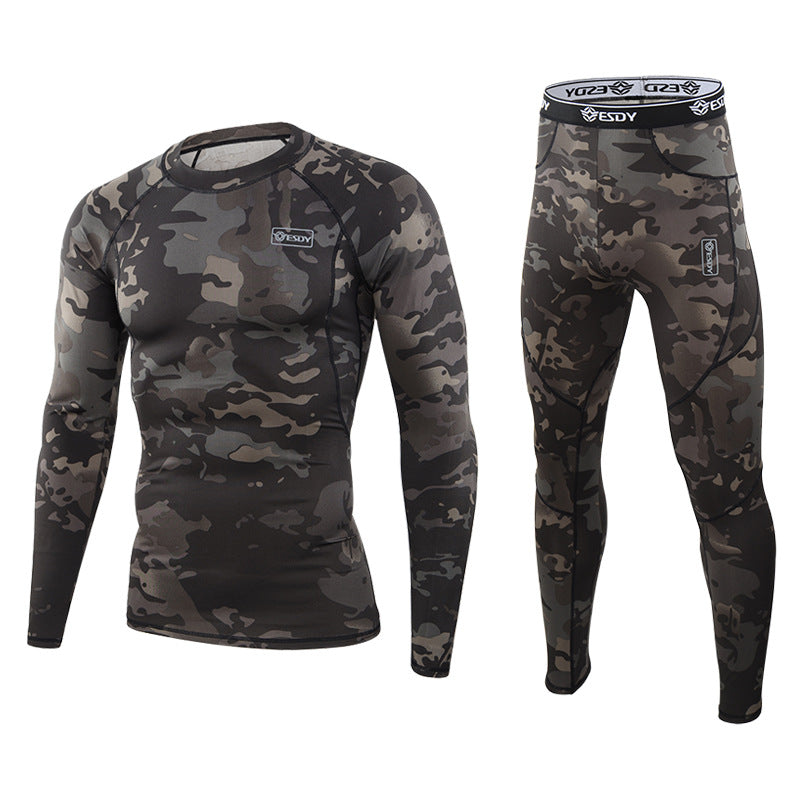 WildKing Men's Camo Thermal Quick-Drying Sweat-Wicking Underwear Set