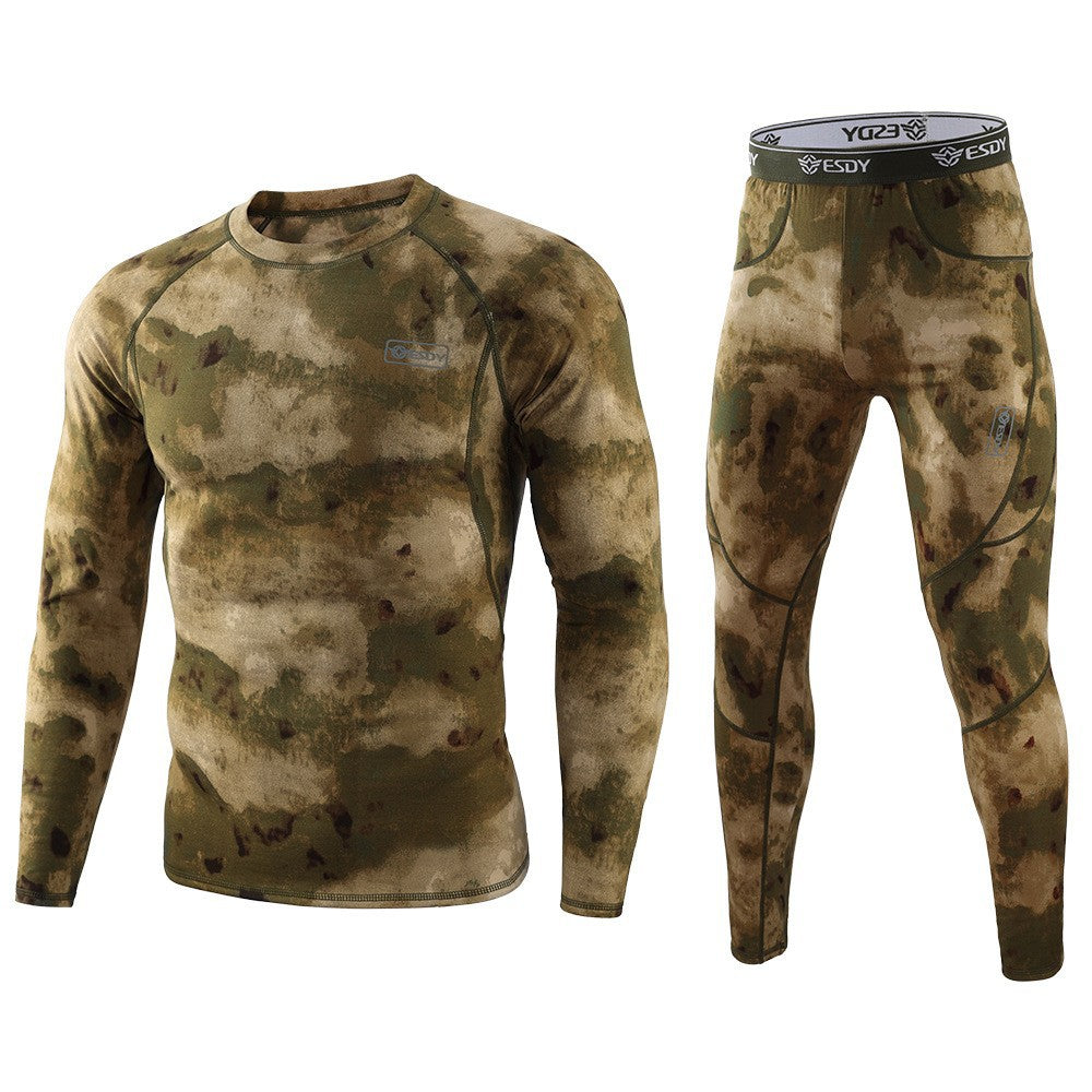 WildKing Men's Camo Thermal Quick-Drying Sweat-Wicking Underwear Set