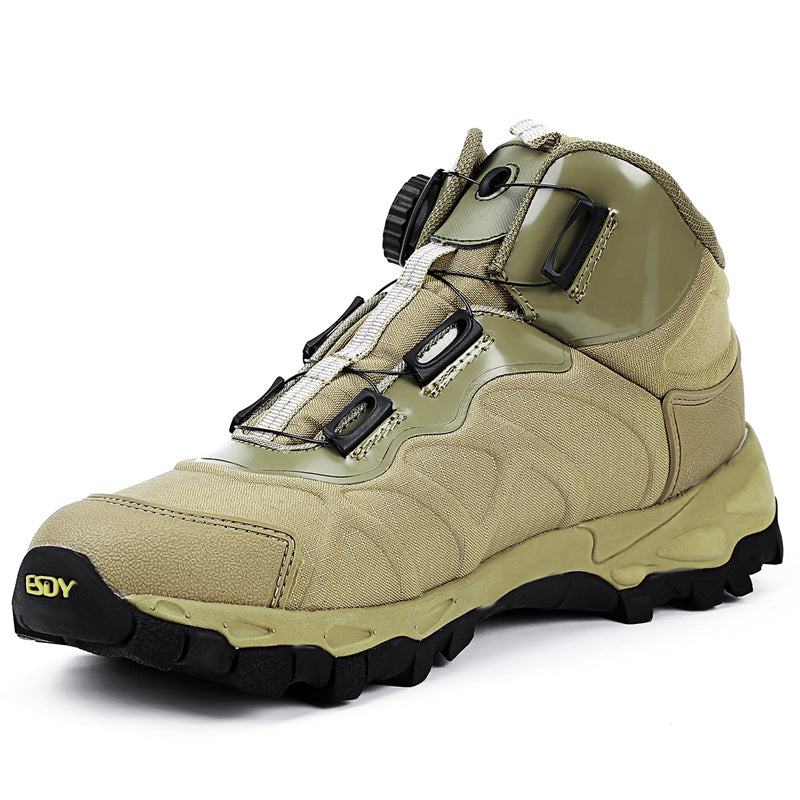 WildKing Men's Fast Response Automatic Buckle Mid-top Hiking Shoes A001-Khaki