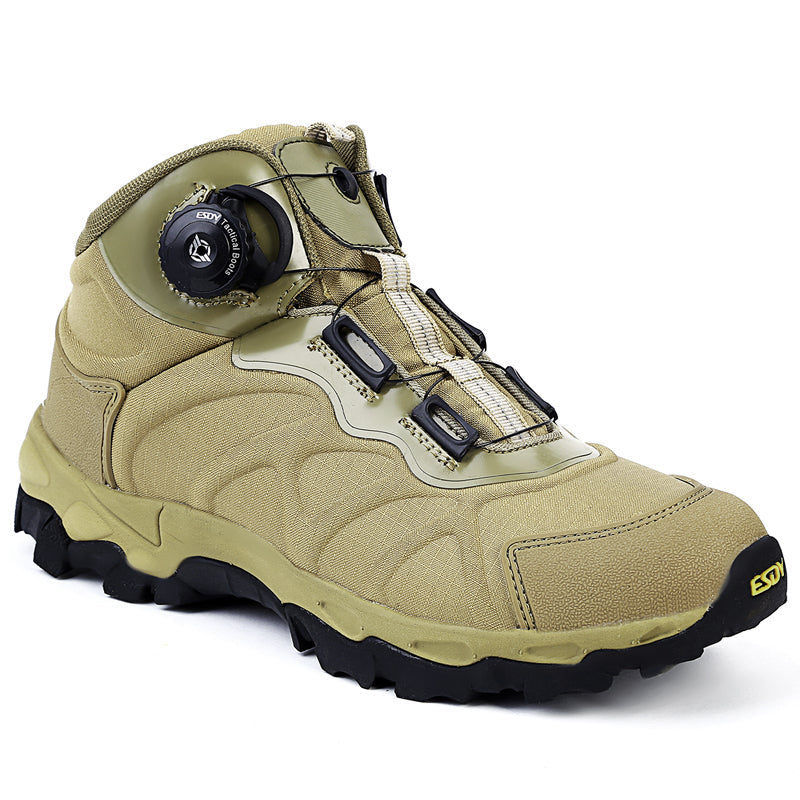 WildKing Men's Fast Response Automatic Buckle Mid-top Hiking Shoes A001-Khaki
